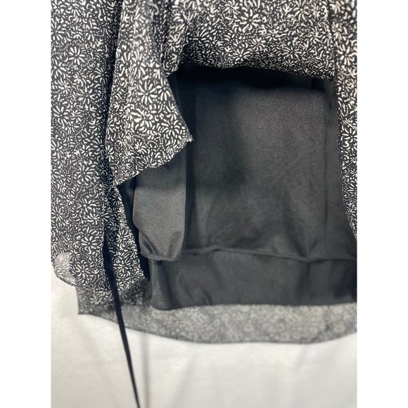 Motherhood Maternity Blouse Floral Print Long Sleeve‎ Sheer Black Top 3X Women - Picture 2 of 11